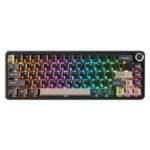لوحة مفاتيح ATTACK SHARK X66 ميكانيكية لاسلكية 60% مع أغطية مفاتيح PBT مطبوعة جانبيًا - Star Black