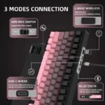 لوحة مفاتيح ميكانيكية ATTACK SHARK X85 بتصميم 75% مع اتصال Tri-Mode وتركيب Gasket-Mounted - BlackBerry White Jade Switch - Image 7