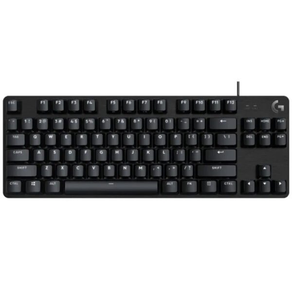لوجيتيك كيبورد الالعاب الميكانيكية بتوصيل سلكي موديل G413 TKL SE , اغطية مفاتيح PBT Tactile, تدعم اللغة العربية بأضاءة خلفية بيضاء - اسود