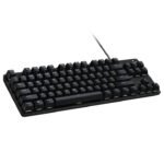 لوجيتيك كيبورد الالعاب الميكانيكية بتوصيل سلكي موديل G413 TKL SE , اغطية مفاتيح PBT Tactile, تدعم اللغة العربية بأضاءة خلفية بيضاء - اسود - Image 3