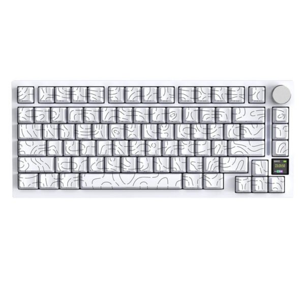لوحة مفاتيح ميكانيكية ATTACK SHARK X820 Ultra Tri-Mode 75% Gasket - White Contours + Shark Switch