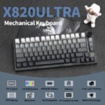 ⁦ATTACK SHARK X820 Ultra Tri-Mode 75% Gasket Mechanical Keyboard - Black Gradient + Shark Switch⁩ - الصورة ⁦4⁩