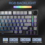 ⁦ATTACK SHARK X820 Ultra Tri-Mode 75% Gasket Mechanical Keyboard - Black Gradient + Shark Switch⁩ - الصورة ⁦5⁩