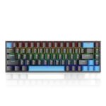 كيبورد العاب ميكانيكي سلكي Skylion K68 RGB - أسود وأزرق - مفتاح أزرق