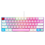 لوحة مفاتيح صغيرة احترافية من GAMERTEK GK60 - حلوى القطن