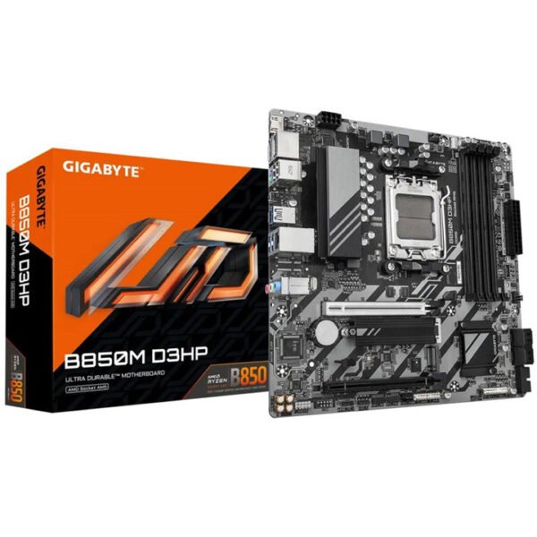 اللوحة الأم GIGABYTE B850M D3HP DDR5 قياس Micro-ATX باللون الأسود
