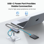 ⁦محول UGREEN ‏6-في-1 USB-C مع Ethernet ‏10Gbps ومنفذين USB-C ‏3.2 ومنفذين USB-A ‏(CM512 – 45320)⁩ - الصورة ⁦5⁩