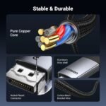 يوجرين كابل من ديسبلاي بورت إلى إتش دي إم آي بدقة 4 كي بطول 3 متر - أسود - Image 6