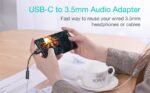 ⁦محول Choetech USB-C إلى مقبس الصوت 3.5 ملم AUX003-BK⁩ - الصورة ⁦2⁩