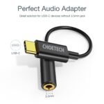 ⁦محول Choetech USB-C إلى مقبس الصوت 3.5 ملم AUX003-BK⁩ - الصورة ⁦5⁩