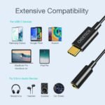 ⁦محول Choetech USB-C إلى مقبس الصوت 3.5 ملم AUX003-BK⁩ - الصورة ⁦9⁩