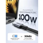 ⁦UGREEN 70429 USB-C to USB-C 100W PD Fast Charging Cable, 2m⁩ - الصورة ⁦2⁩