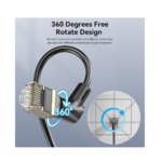 ⁦Vention IKLBJ Rotatable Cat8 STP Ethernet Patch Cable 40Gbps – 5m⁩ - الصورة ⁦2⁩