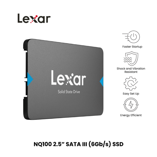 Lexar 256GB NQ100 SSD SATA 2.5 Inch, 550MB/s