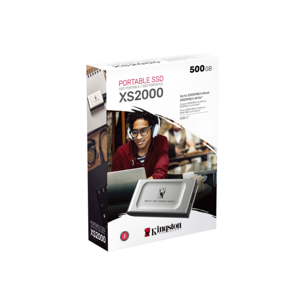 Kingston 500GB Portable SSD XS2000 External Solid State Drive, 2000MB/s