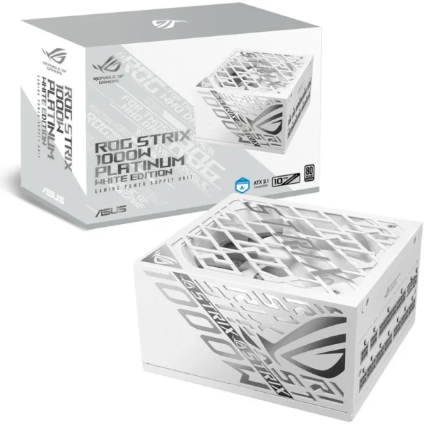 ASUS ROG Strix 1000W Platinum White Edition PSU GaN MOSFET ATX 3.1 PCIe 5.1 Power Supply