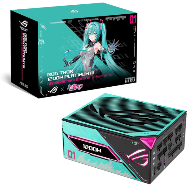 ASUS ROG Thor 1200W Platinum III Hatsune Miku Edition PSU ATX 3.1 PCIe 5.1 Gaming Power Supply