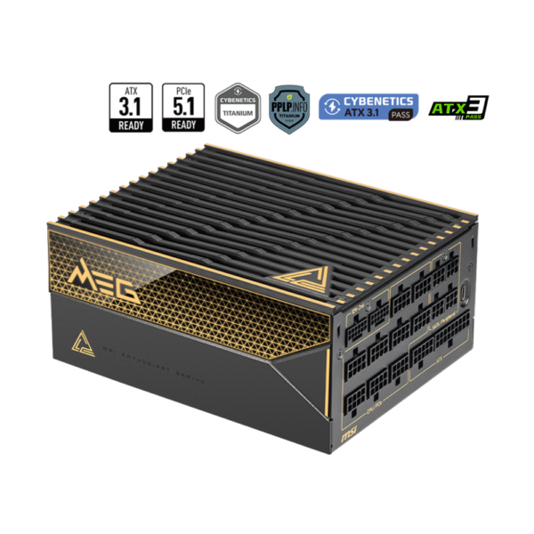 MSI 1600W PSU MEG Ai1600T PCIE5 80 Plus Titanium Power Supply
