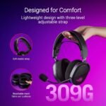 ASUS A501 ROG Pelta Tri-mode RGB Wireless SpeedNova Gaming Headset, Black – 50mm Driver, 309g – Fabric Ear Cushions - Image 5