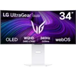 LG 34” GX90 UltraGear OLED Curved 240Hz 0.03ms Smart Gaming Monitor with webOS (34GX90SA-W)
