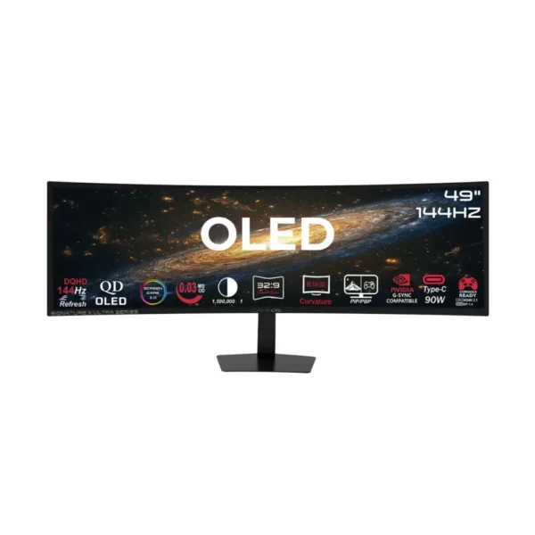 GameOn 49″ M49DQ Signature X Ultra 5K2K QD-OLED, 144Hz, 0.03ms, HDMI 2.1, Curved Gaming Monitor