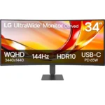 LG 34” U640 UltraWide Curved 144Hz USB-C 65W VA Monitor