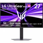 LG 27” UltraGear evo AI GM9 Hyper Mini LED Dual Mode (5K 165Hz | 330Hz 2K) 1ms HDR1000 5K2K DP 2.1 Speaker Gaming Monitor