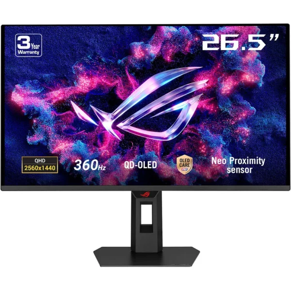 ASUS 27″ ROG Strix OLED XG27AQDNG QD-OLED 360Hz 0.03ms 2K HDR400 HDMI 2.1 Gaming Monitor, Black