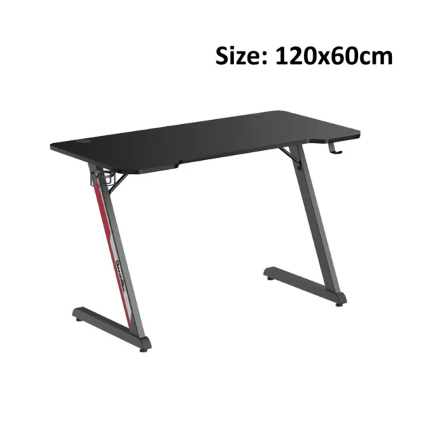 GamerTek Z Shaped Gaming Desk Table, 120cm Black