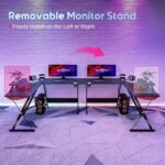 ⁦GameOn L-Shaped Slayer I Series Gaming Desk & Table Top With Accessories Stand – Black⁩ - الصورة ⁦5⁩