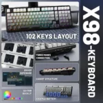 Attack Shark X98 Full-size Wireless Tri-Mode RGB Gaming Keyboard, Moonlit Night – Strawberry Switch - Image 2