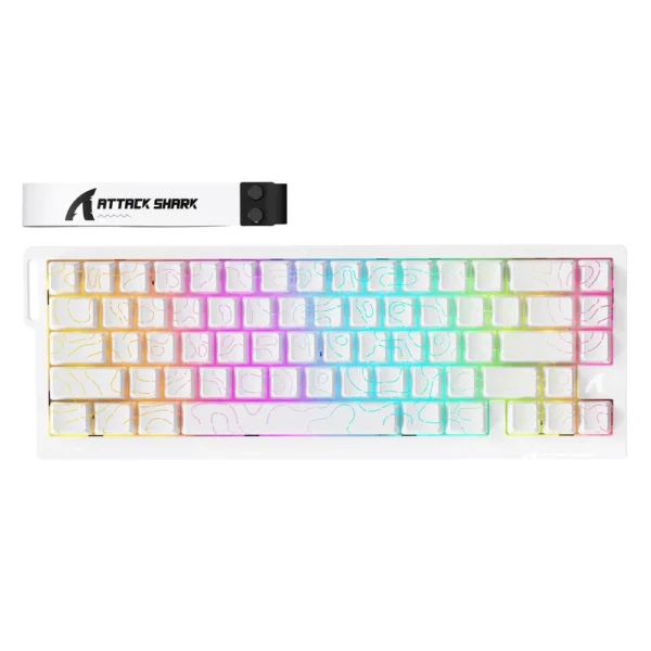 Attack Shark X68 Max HE Magnetic Switch Wired Gaming Mechanical Aluminum Keyboard, White Contour