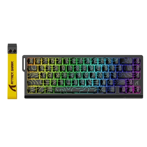 Attack Shark X68 HE Rapid Trigger Keyboard 60% Wired 8KHz Magnetic Switch, Black-Contour Line