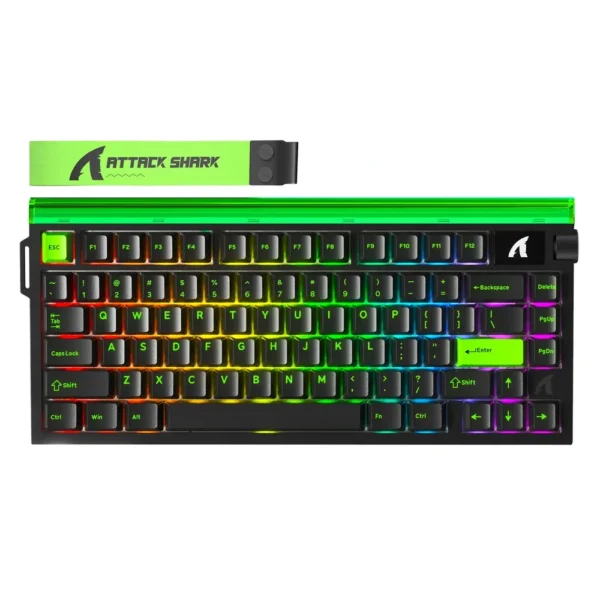 Attack Shark R85 HE Rapid Trigger Keyboard 75% Wired 8KHz Magnetic Switch with Custom Lightbox, Neon Green
