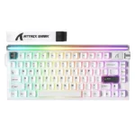 Attack Shark R85 HE Rapid Trigger Keyboard 75% Wired 8KHz Magnetic Switch with Custom Lightbox, Starlight White