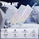 Attack Shark X68 HE Rapid Trigger Keyboard 60% Wired 8KHz Magnetic Switch, White-Contour Line - Image 2