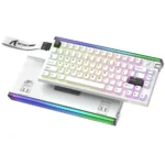 ⁦Attack Shark R85 HE Rapid Trigger Keyboard 75% Wired 8KHz Magnetic Switch with Custom Lightbox, Starlight White⁩ - الصورة ⁦2⁩