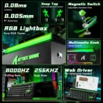 Attack Shark R85 HE Rapid Trigger Keyboard 75% Wired 8KHz Magnetic Switch with Custom Lightbox, Neon Green - Image 3