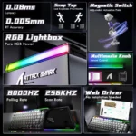 ⁦Attack Shark R85 HE Rapid Trigger Keyboard 75% Wired 8KHz Magnetic Switch with Custom Lightbox, Moonlight Night⁩ - الصورة ⁦3⁩