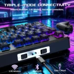 ⁦Attack Shark X87 Ultra 8K Wireless Tri-Mode RGB Mechanical Gaming Keyboard, TKL 87-Keys Ink Shadow Megalodon Switch⁩ - الصورة ⁦4⁩