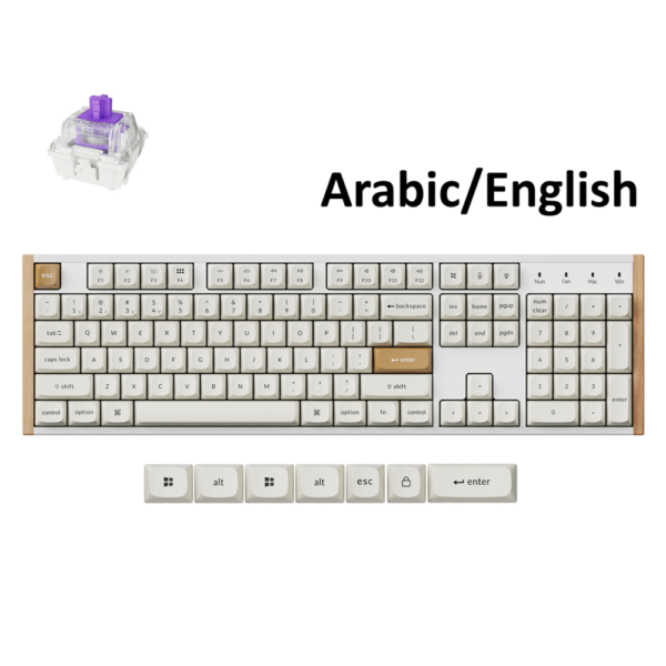 KeyChron K10 HE Full Wireless Customizable Gaming Keyboard Mechanical Magnetic Switch, K10H-Q1, White – Arabic/English