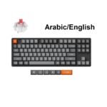 KeyChron K8 Max TKL Wireless Customizable Gaming Keyboard Mechanical Red Switch, K8M-J1, Black – Arabic/English