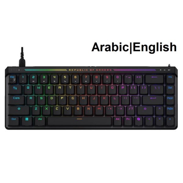 ASUS M605 ROG Falchion Ace HFX – Black 65% Analog Gaming Mechanical Keyboard – HFX Magnetic Switches (Arabic/English)