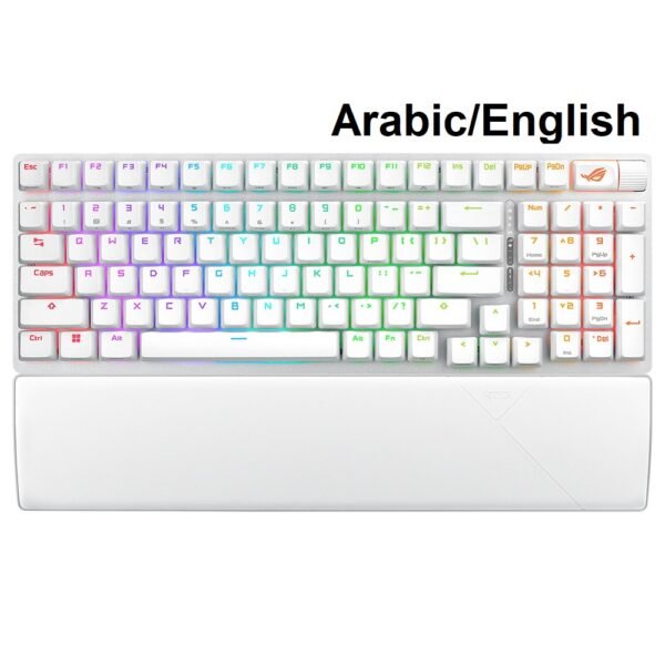 ASUS X901 ROG Strix Scope II 96 Wireless Gaming Keyboard, ROG NX Snow Switch, White, Arabic/English