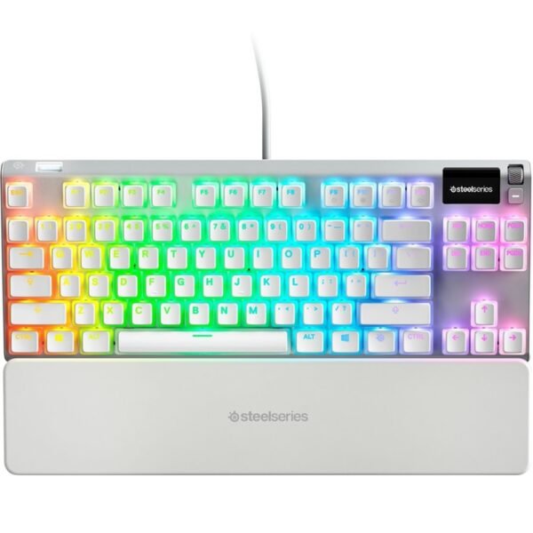 SteelSeries 64656 Apex 7 TKL Ghost Mechanical Gaming Keyboard, Red Linear Switch