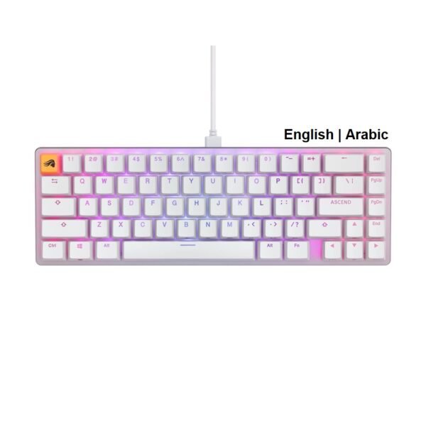 Glorious GMMK2 Compact 65% (Arabic Layout) – White Modular Mechanical Gaming Keyboard