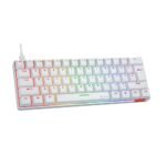 ⁦MeeTion MK005 Wired 60% Mini Gaming Mechanical Keyboard English-Arabic, Blue Switch (White)⁩ - الصورة ⁦2⁩