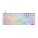 ⁦MeeTion MK005 Wired 60% Mini Gaming Mechanical Keyboard English-Arabic, Blue Switch (White)⁩ - الصورة ⁦3⁩
