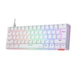 ⁦MeeTion MK005 Wired 60% Mini Gaming Mechanical Keyboard English-Arabic, Blue Switch (White)⁩ - الصورة ⁦4⁩