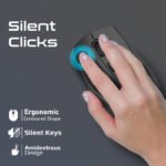 ⁦بروميت ماوس لاسلكي مريح ساميت بتردد 2.4 جيجاهرتز بدقة 2200 نقطة لكل بوصة مع نقر صامت, أسود⁩ - الصورة ⁦2⁩